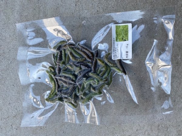 画像1: 有機J野菜の冷凍青虫（モンシロチョウ）約2cm10g 真空パック　希少餌 (1)